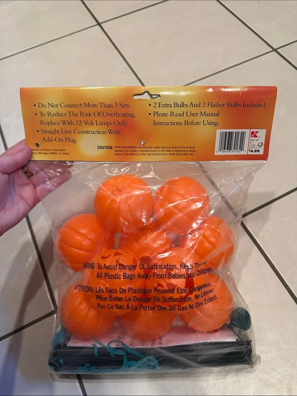 Vtg Halloween Pumpkin Lawn Lights - Orange Jack-O'-Lantern Stakes Outdoor/Indoor